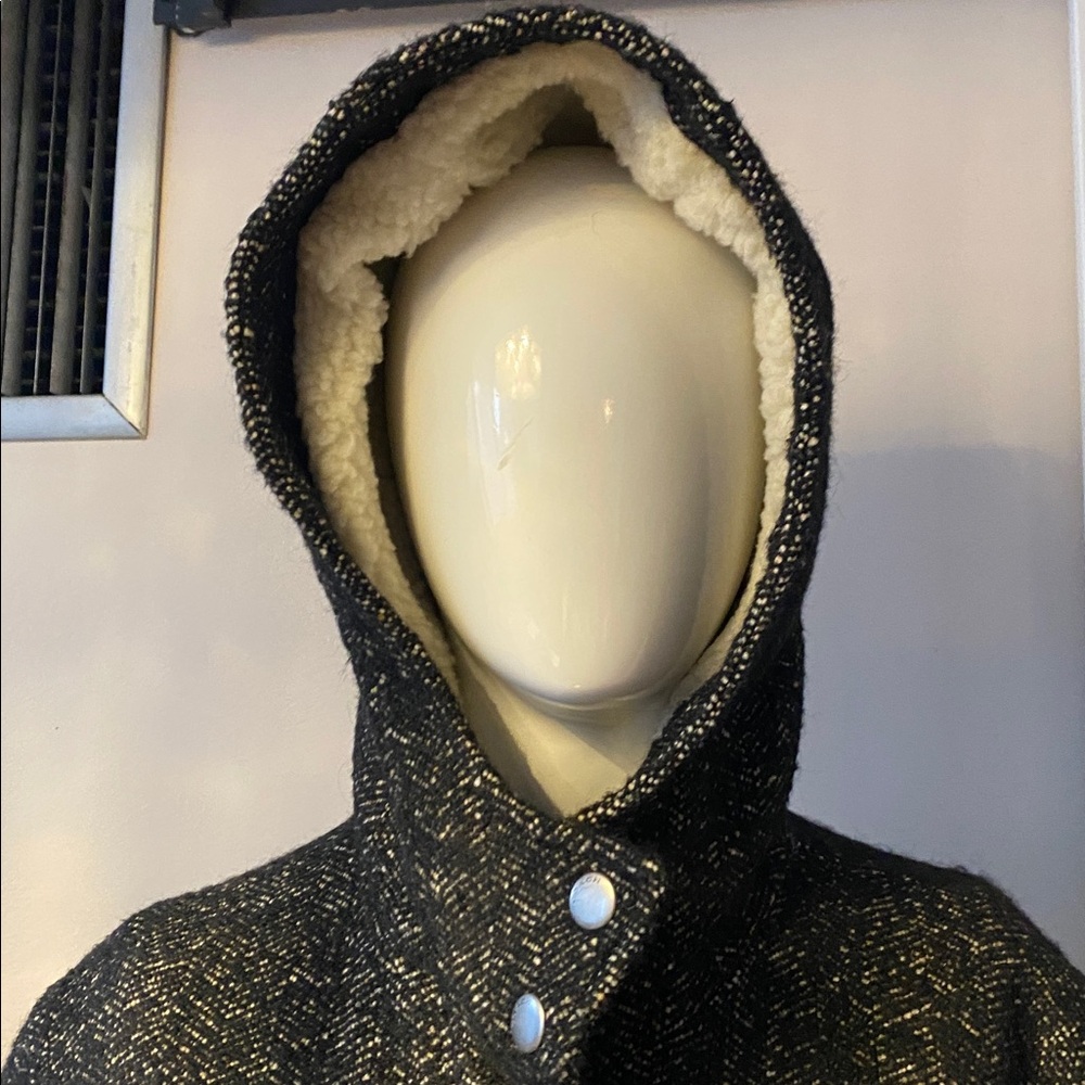 Coach Charcoal Hooded Toggle Wool Coat L - Picture 7 of 15
